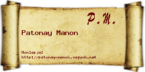 Patonay Manon névjegykártya